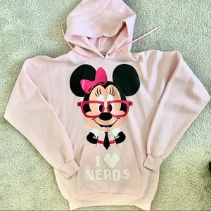 Pink Disney Minnie Hoodie I Love Nerds